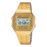 Relógio Unissex Casio Vintage A168wg-9wdf Plaque Ouro Cor Da Correia Dourado Cor Do Bisel Dourado Cor Do Fundo Cinza Primeira Linha Genuína