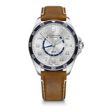 Relogio Victorinox Swiss Army fieldforce gmt 241931 Cor Da Correia Marrom Cor Do Bisel Azul Cor Do Fundo Branco
