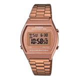 Relógio Vintage Feminino Casio B640wcg-5df 100% Original, Cor Da Pulseira, Ouro Rosa, Cor Do Bisel, Cor De Fundo, Ouro Rosa