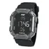 Relógio X-watch Masculino Digital Quadrado Xtyle Xgppd194 Correia Preto Bisel Grafite Fundo Preto