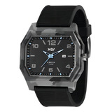 Relógio X-watch Masculino Quadrado Camuflado Cinza Xgpp1019 Correia Preto Fundo Preto