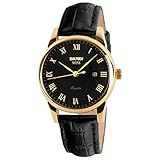 Relógios Femininos Para Senhoras Pulseira De Couro Preto à Prova D água Moda Casual Simples Vestido Quartzo Analógico Dia Data Calendário Negócios Luz Relógio De Pulso Esposa Meninas