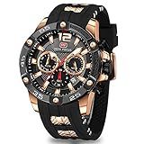 Relógios Masculinos Mini Focus Relógios De Pulso Casuais Exclusivos -cronógrafo-à Prova D-água-luminoso-calendário-24 Horas- Relógios Modernos De Silicone Para Homens- Preto- Cronógrafo-