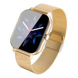 Relógios Smartwatch Feminino Dourado Luxo Com