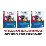 Remédio Para Verme Caes Gatos Vermífugo Pet Canex 3 Caixas