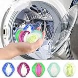 Removedor De Pelos Reutilizável 5 Peças Para Máquina De Lavar Apanhador De Cabelo Bola De Lavanderia Bola Secadora Para Roupas Cães Gatos Removedor De Pelos De Animais De Estimação Para Remover Fiapos De Lavanderia Bolas De Secagem Reutilizáveis