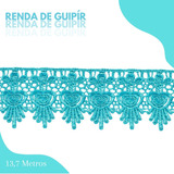 Renda De Guipír Chl 436 Peça Com 13 7 Metros Cor Azul turquesa