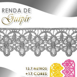 Renda De Guipír Chl 592 Peça Com 13 7 Metros varias Cores Cor Prateado