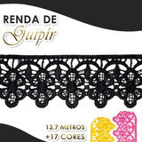 Renda De Guipír Chl 592 Peça Com 13 7 Metros varias Cores Cor Preto 310