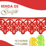 Renda De Guipír Chl 592 Peça Com 13 7 Metros varias Cores Cor Vermelho 145