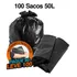 Rendee Sacos De Lixo 50 Litros Preto Resistente 100un Antivazamento