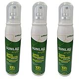Repelente Insetos Spray 10 Hrs 100ML SUNLAU Icaridina Kit 3 Frascos 