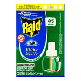Repelente Líquido Elétrico 45 Noites Óleo De Eucalipto Raid Caixa 32 9ml Refil