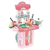 Replay Kids Bancada Maleta Cozinha Infantil Top Kitchen 3 Em 1 Brinquedo Com Acessórios Rosa