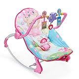 Replay Kids Cadeira De Descanso Para Bebê Musical Spring Função Balanço Com 2 Níveis De Reclinação Vibratória Cinto De 3 Pontos Brinquedos Interativos Livre De BPA Até 18kgs Rosa 