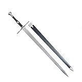 Réplica De Espada Medieval De 124 Cm Com Duas Mãos Espada De Idade Média Com Lâmina Dulada E Barra Para Coleção Grande Cosplay Presente