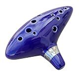 Réplica Exclusiva De Cerâmica De Cosplay Ocarina Of Time 12 Furos Alto Triforce Link Ocarina Zelda Da Awef -azul-escuro-