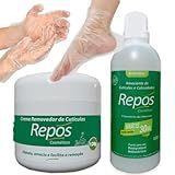 Repos Amaciante Calosidades Creme Removedor Cutículas Com 100 Botinhas Descartaveis E 100 Luvas Plásticas