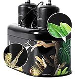 REPTI ZOO Luminária Nano Combo Print Tropical Desert Réptil Dual Deep Dome Luminária Para Répteis Max 40 Watts Altura Máxima Da Lâmpada 10 Cm Por Soquete Luminária De Luz UVB Design De Integração Com Tampa Dupla