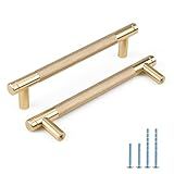 Rergy Pacote Com 10 Puxadores Dourados De Armário De 5 Polegadas 128 Mm Puxadores De Armário Serrilhados Puxadores Dourados De Armário De Cozinha Champion Bronze Gold Hardware De Armário Para Puxadores De Gaveta De Armário Puxadores De Cômoda