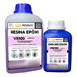 Resina Epoxi Uv Vr100 1 5 Kg baixa Espessura Vip Resinas Cor Transparente