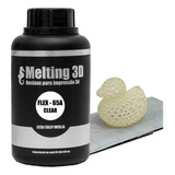 Resina Para Impressora 3d Flexível 65a Melting 3d 500g Clear