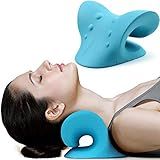 RESTCLOUD Relaxante De Pescoço E Ombro- Dispositivo De Tração Cervical Para Alívio Da Dor Na ATM E Alinhamento Da Coluna Cervical- Travesseiro Quiroprático -azul-