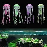 Restokki 4 Peças De Decoração Fluorescente Artificial De água Viva Decoração De Aquário Com Efeito Brilhante Enfeite De água Viva Artificial De Silicone Adiciona Beleza Aos Tanques De Peixes
