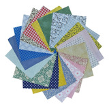 Retalhos Tricoline Fuxico Patchwork 10x10cm 150 Cortes