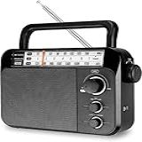 Retekess Rádio TR604W AM FM NOAA Rádios Meteorológicos Portáteis De Emergência Com Melhor Recepção Alimentado Por Bateria AC Ou D Com Mostrador Transparente E Botão Grande Adequado