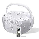 Retekess TR621 Combo CD E Leitor De Cassete Rádio AM FM Portátil Gravação Em Fita Som Estéreo USB Micro SD Para Família Branco 