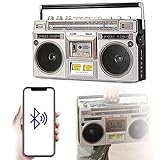 Retro Cassette Boombox Gravador De Fita Portátil Rádio Am Fm Bluetooth Player Gravador Converter Cassetes Para Usb Sd Clássico Estilo Dos Anos 80 Retrô Para Idosos Crianças 45 13 28 Cm