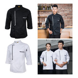 Retro Chef Jaqueta Casaco Uniforme Manga Longa Hotel Cozinha