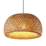 Retro Lâmpada Pendente Led De Tecelagem De Bambu Qualidade