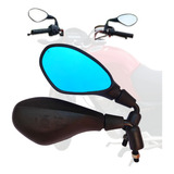 Retrovisor Bmw F800 Rebaixado 90 Honda Lente Convexo Azul