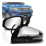Retrovisor Cromado Hilux 17 18 2019 2020 Eletrico Com Pisca