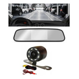 Retrovisor Lcd 4 3 Camera De Ré E Dvd Infravermelho Noite