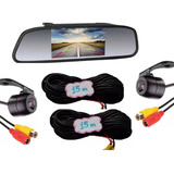 Retrovisor Lcd Camera Frontal Ré 2 Rca 15metros 12 24v