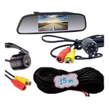 Retrovisor Lcd Camera Frontal Ré C Led 15metros 12 24v