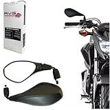 Retrovisor RVG Para Moto F800 Haste Curta Rebaixada 90 Compatível Com Honda Preto