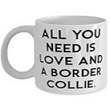 Reutilizável Border Collie Dogs, All You Need Is Love And A Border Collie, Linda Caneca De Aniversário De 325 Ml Para Amantes De Cães