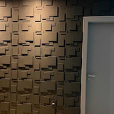 Revestimento De Pvc Kit C 15 Placas Quadratto Preto 50x50cm
