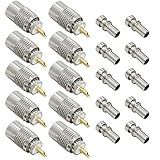 RFAdapter Conectores PL 259 Pacote Com 10 Plugues De Solda Macho PL 259 UHF Com Redutor Material De Teflon 50ohm Para Cabo Coaxial RG59 RG8 RG8x LMR 400 RG 213 Compatível Com Antena De Rádio