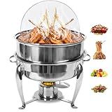 Richoud Inox Para Festa Rechaud Redondo Banho Maria Aço Inox 5 Litros Com Tampa Tampa De Vidro