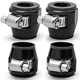 Rierdge AN8 Braçadeira De Acabamento De Mangueira Flexível Clipe De Mangueira De Borracha Com Faixa De Parafuso Para Gás óleo Combustível Diesel Tubo De Mangueira De Ar E água Preto 4 Peças
