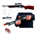 Rifle Brinquedo Arma Espingarda Com Mira Sniper De Caça Nerf