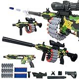 Rifle De Brinquedo Com Dardos- 65cm- Camuflado Verde- Com Luneta- Silenciador E 20 Dardos De Ventosa