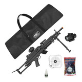 Rifle Eletrico M249 Rossi Bivolt 6mm Red Dot Bbs