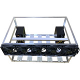 Rig De Mineração Profissional Para 6 Gpus E 4 Fans De 120mm 