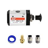 RIH Válvula De Ar De 3 Vias 2 Posições Válvula Operada Com Alavanca Manual De Ar Válvula Solenoide Pneumática Controle Manual Válvulas Push Pull 3R210-08 -1-4- NPT-